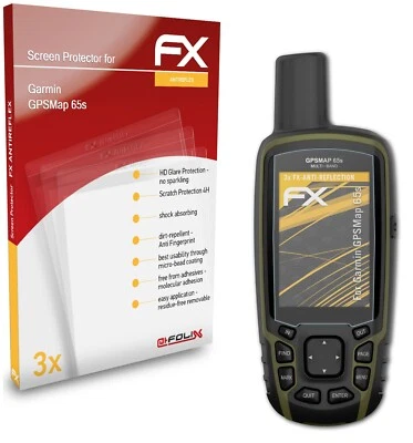 atFoliX 3x Film Protection d'écran pour Garmin GPSMap 65s mat&antichoc - Photo 1/4