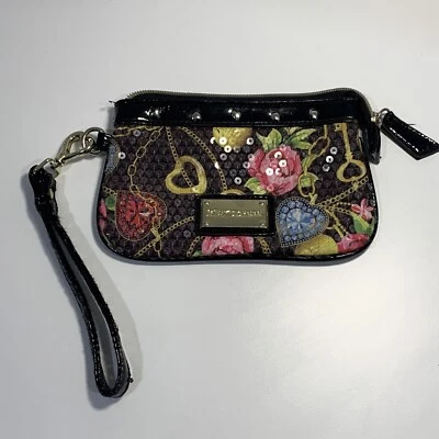 Betsey Johnson Betseyville Wristlet Sequin Cheetah Blossom Butterfly Bag Charm - Image 1 of 4