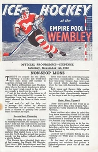 1952 Wembley Lions v Streatham Ice Hockey Programme (1/11/52) - Picture 1 of 1