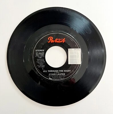Cyndi Lauper All Through The Night Single 1983 Vinyl Record 45 7" Vintage VRE45 Foto 1 de 2