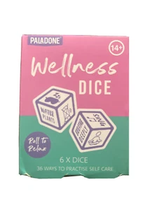 ~NEU 'WELLNESS WÜRFELSPIEL' ~ 36 Möglichkeiten, Selbstpflege zu üben ~ Rollen zum Entspannen ~ 6 x Würfel ~ - Bild 1 von 2