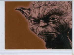 2009 Topps Star Wars Galaxy 4 YODA Foil Art BRONZE PARALLEL Insert Card 