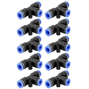 A● 10 x Air Pneumatic Tee Adapters 8mm to 6mm One Touch Fittings Connectors - Imagen 1 de 2