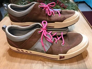 merrell select fresh canvas lace up sneaker shoes womens sz.9 brown/pink - Picture 1 of 7
