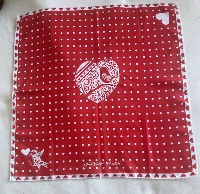 Lush Cosmetics Scarf Love Knot Red and White  Hearts  With Birds 2010 - Image 1 of 4