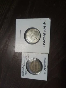 Alemania 1950 alemán 5 peniques y Luxemburgo 1 franco - Imagen 1 de 2