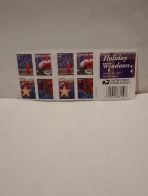 U.S. FOREVER SELF ADHESIVE MNH HOLIDAY WINDOWS 2 STAMP BLOCKS FV $ 6.24 - Image 1 of 3