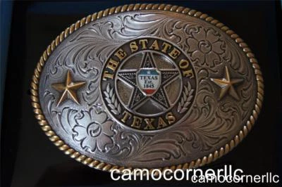 Hebilla de cinturón occidental Nocona Gold Rope Edge The State of Texas Star Est 1845 37372 Foto 1 de 4