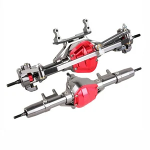1/10 RC Auto Komplettlegierung CNC Metall Vorderachse Hinterachse für RC Raupen AXIAL SCX10 - Bild 1 von 18