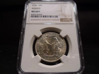 1936 MS66+ (Plus) Albany Silver Commemorative NGC Certified Gem - White - Image 1 of 4