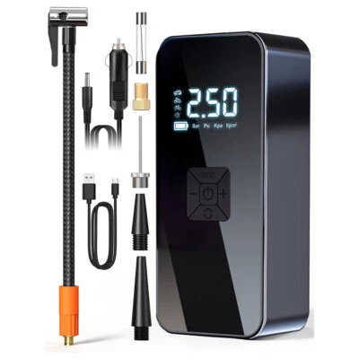 Беспроводной цифровой насос для накачки автомобильных шин портативный воздушный компрессор USB перезаряжаемый - Изображение 1 из 4