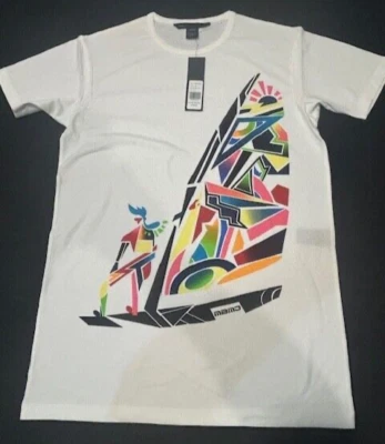 Camiseta Marc By Marc Jacobs Para Hombres Blanca Gráfica Wind Surf Nueva con Etiquetas-Talla XS PRECIO DE VENTA SUGERIDO POR EL FABRICANTE $78 Foto 1 de 4