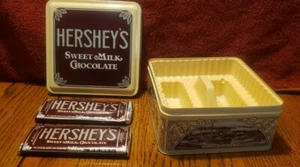 HERSHEY'S MILK CHOCOLATE CANDY BAR 1912 VINTAGE EDITION #1 TIN CANISTER  WRAPPER - Picture 1 of 11