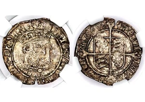 Top Pop 1544-47 Henry VIII Great Britain Groat Fourpence Four Pence 4P NGC AU53 - Picture 1 of 6