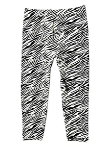 Sexy Zebra Leggings 3/4 Capri a Righe Pantaloni Donna Stampa Jeggings Anca S/M - Bild 1 von 2