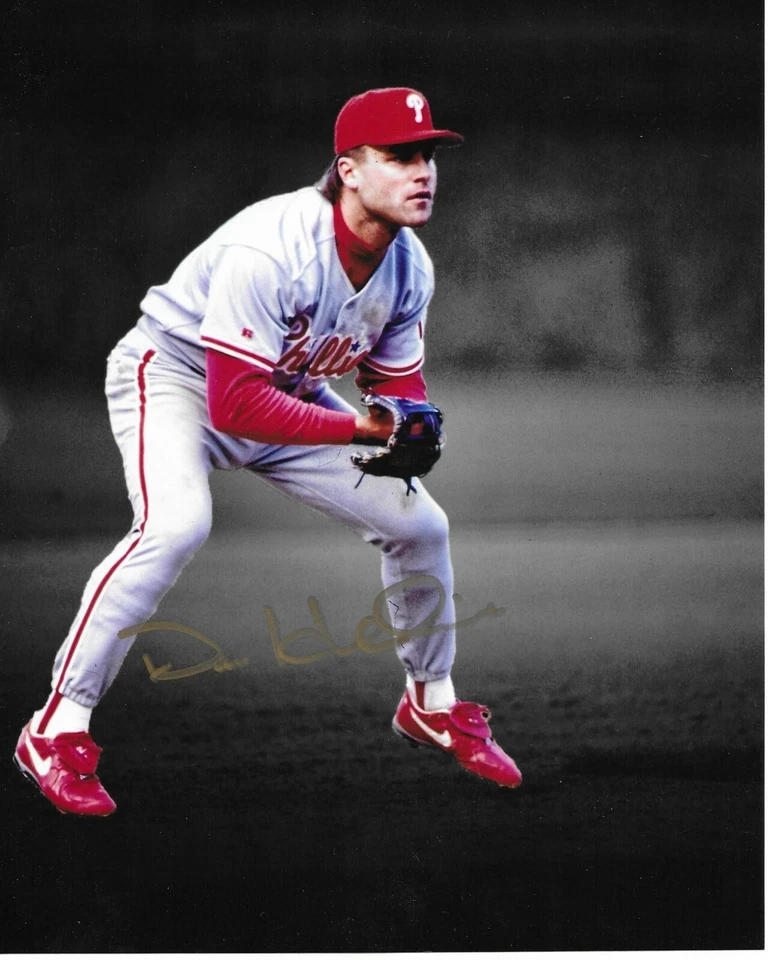 DAVE HOLLINS Signed Autographed 8x10 Baseball Photo Philadelphia Phillies COA - Image 1 of 1