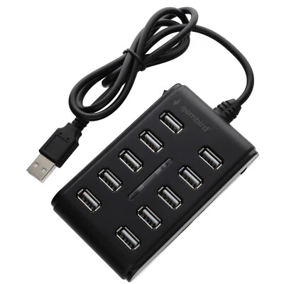 10 Port USB 2.0 HUB for PC or Laptop with Over Current/Spike Protection Switched - Image 1 of 4