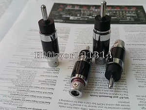 4x Carbon Fiber Rhodium plated Speaker cable Banana Connector Plug diy Audio - Picture 1 of 5
