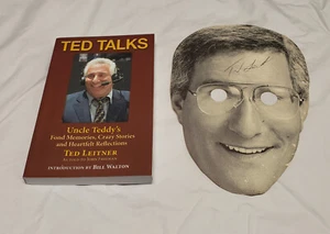 Vintage 80s San Diego Padres Ted Leitner Signed Face Mask & Ted Talks Book - Picture 1 of 3