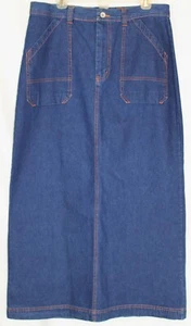 NUEVO SIN ETIQUETAS On Fire Jeans Mujer XL 4 Bolsillos Maxi Falda Denim con Trabillas - Imagen 1 de 4