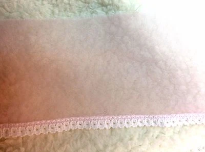 Pink Sheer Lace Trim2    4 1/2 inches wide     2 yards - Image 1 of 2