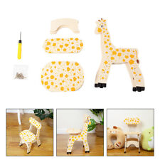 Giraffe Pattern Toddler Stool Chair - Kids' Animal Furniture for Early Education