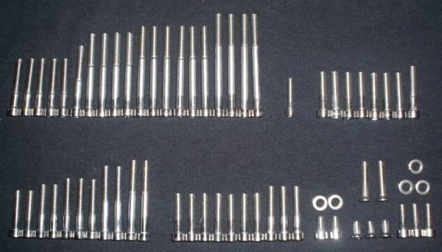 KTM 390 420 495 1979 - 1984 Juego de tornillos de motor de acero inoxidable pulido 1980 Foto 1 de 4