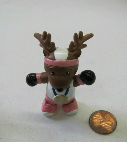 WEBKINZ RUNNER REINDEER #1 Arms Outstretched 2.25" CAKE TOPPER FIGURE TOY PVC Cover