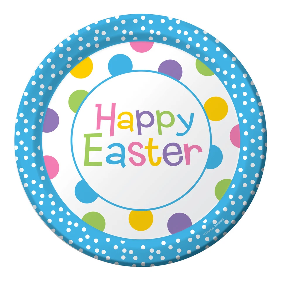 Happy Easter Chick Celebration Dinner 9" Dinner Plates 8 ct Spring Party - Image 1 of 1