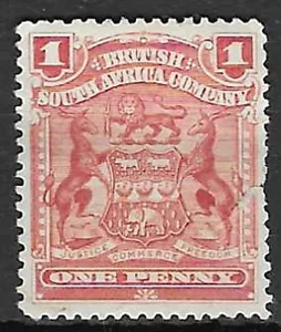 Stamps Rhodesia (British South Africa Co) 1898 QV Arms 1d red MNH SG77 - Picture 1 of 2