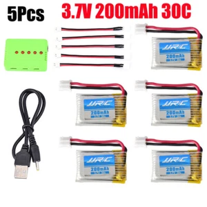 5 piezas batería Lipo 3,7 V 200mAh 30C y cargador USB para mini dron de radiocontrol JJR/C H36 - Imagen 1 de 12