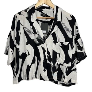 NWT DKNY Womens Linen Bld Shirt Size Lg Button Down Business Casual Office Work - Picture 1 of 3