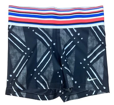 Pantalones Cortos de Entrenamiento Para Mujer Nike Pro Calce Ajustado, Talla L Grande Negro Multi CJ3128-010 Foto 1 de 4