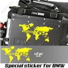 PAIR OF STICKERS WORLD MAP FOR BMW R 1200 GS AC GLOBE PER SIDE CASES YELLOW