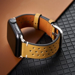 Bracelet en cuir véritable pour Apple Watch Ultra 2 iwatch Series 10 9 8 7 6 SE 5 - Photo 1 sur 14