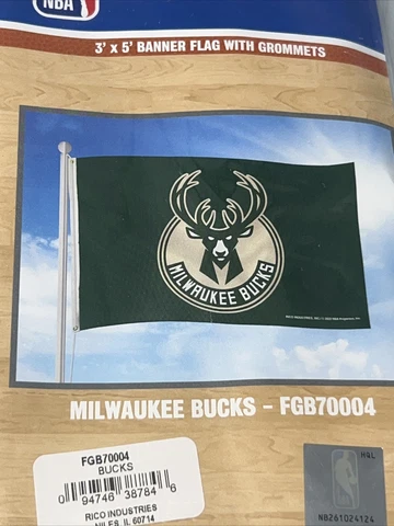 Milwaukee Basketball Bucks NBA 3X5 Indoor Outdoor Banner Flag with grommets Cover