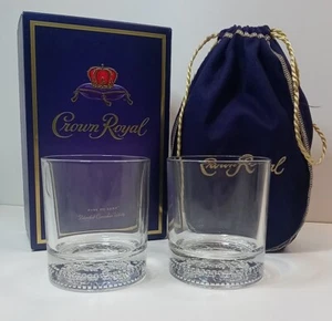 Crown Royal Canadian Whiskey Empty 750 ml Bottle, Box, Purple Bag & 2 CR Glasses - Picture 1 of 15