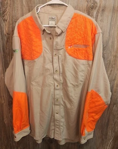 LL Bean Men’s Shooting Shirt Size 2XL Reg Beige Orange Hunting American Ethanol - Picture 1 of 5