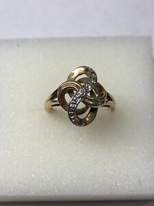 Vintage 10k Yellow and White two toned gold ring Size 10