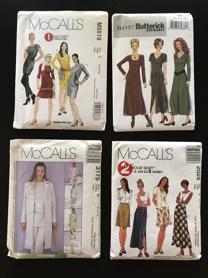 Uncut Lot of 4 Sewing Patterns McCalls Butterick Sophisticated Modern Woman - Image 1 of 4