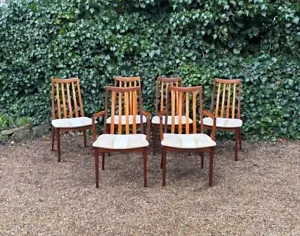 VINTAGE 1960'S G PLAN TEAK DINING CHAIRS INC TWO CARVER CHAIRS X 6 - Picture 1 of 10
