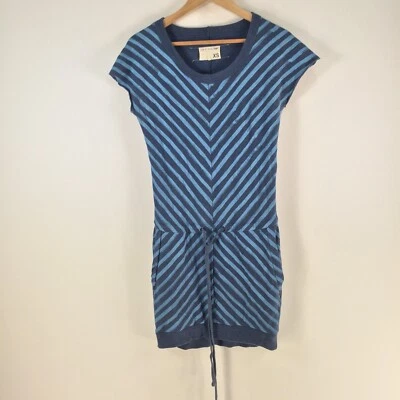 Rag & Bone dress womens XS knit pencil blue striped short sleeve cotton 106309 — 第 1/4 张图片