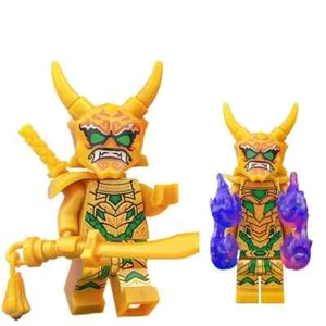 MOC Lego Minifig Figurine: Ninjago Lloyd Golden Oni Mask Fast Shipping - Picture 1 of 5