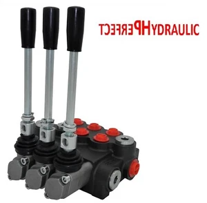 Handsteuerventil Handhebelventil Hydraulik 80L 3-fach für 2xDW 1xEW Zylinder - Picture 1 of 3