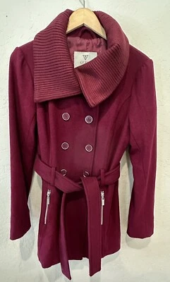 Abrigo Guess para mujer Aliana doble pecho cinturón guisante talla mediana nuevo con etiquetas Foto 1 de 3