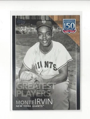 2019 Topps 150 Years Baseball Greatest Players Black #47 Monte Irvin Giants /299 - Image 1 of 2