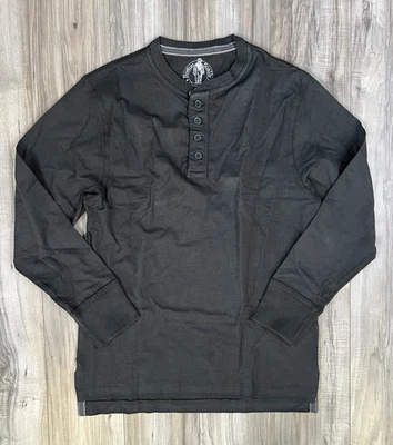 Boston Scally The Manga Larga Henley Dusk Azul Marino Para Hombre Talla Mediana - NUEVO Foto 1 de 4