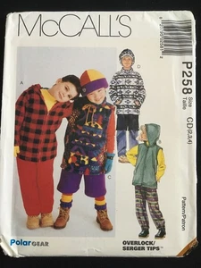 VTG 1990s McCalls P258 Childrens 2,3,4 PolarGear Fleece Stretch Knit Pattern UC - Picture 1 of 4