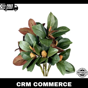Set of 4 Magnolia Branches 32 Inch Long Artificial Magnolia with Leaves Green.. - Picture 1 of 7