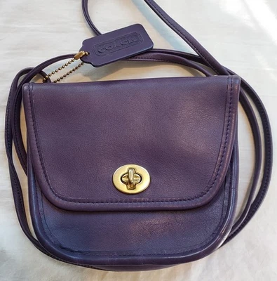Coach Vintage Purple Leather 9934 Everett Handbag USA 90's Made Brass Hardware - Image 1 of 4